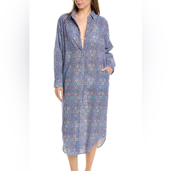 Solid & Striped Oxford Midi Dress Size Medium Cotton Resortwear Swim Cover Up - Picture 1 of 8